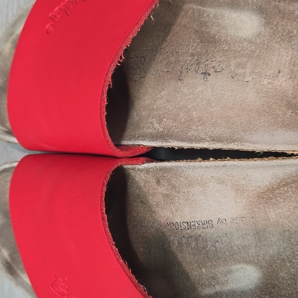 Betula By Birkenstock Women's Red Slide Sandals Shoes Sz 37/6 Regular - Picture 6 of 14